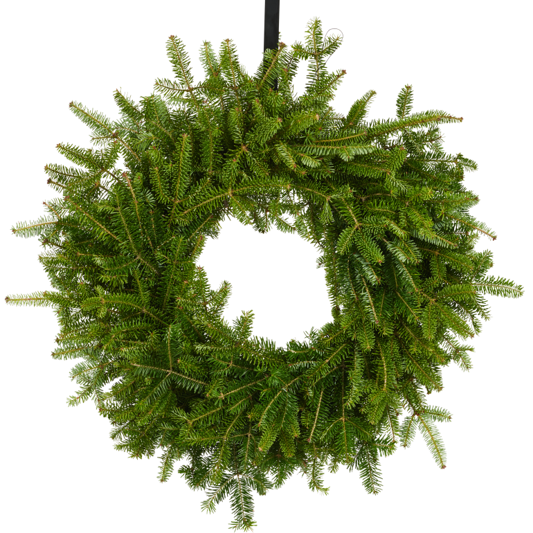 Fresh Christmas Wreath – 12in (17in Wide), Natural