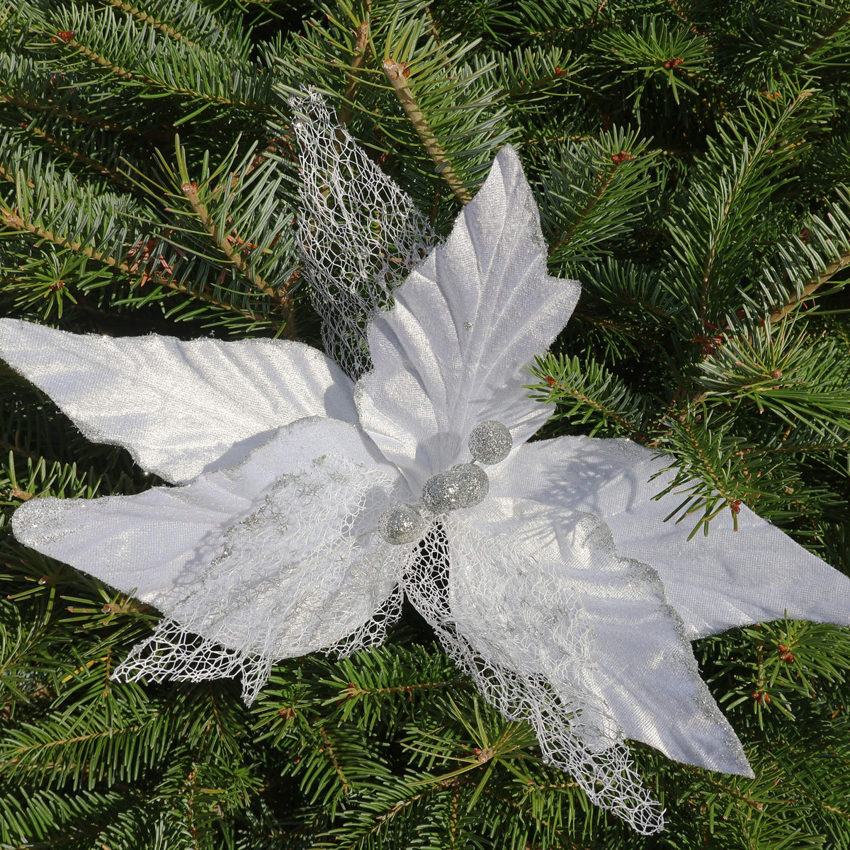 Christmas Poinsettia Pick β 33cm, Set of 3