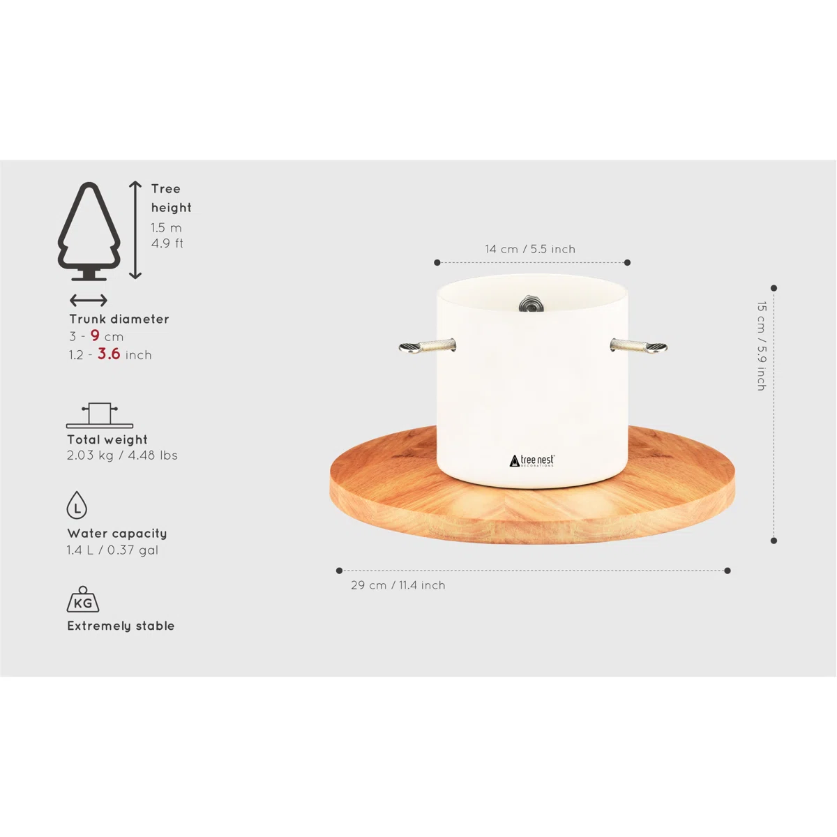 Small Christmas Tree Stand – Tree Nest, Wood Base